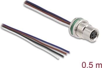 Delock M8 panel-mount cable A-coded 4
