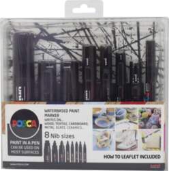 Posca Marker Uni Black Set -