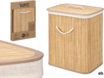 Rectangular natural bamboo basket, 60 L