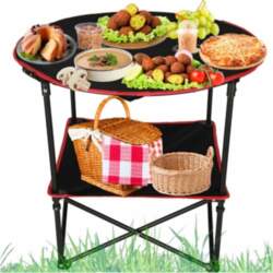 RoGer Folding camping table with bag