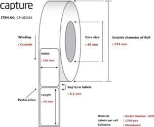 Capture Label 100x74, Core 40, CA-LB3016