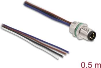 Delock M8 panel-mount cable A-coded 4