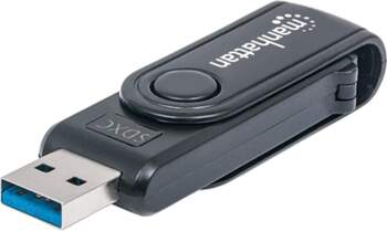 Manhattan USB-A Mini Multi-Card Reader/Writer, 5