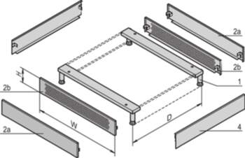 Schroff Varistar Base/Plinth Sides, Plain, 900D