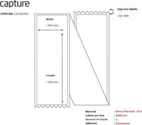 Capture Label 105x220, Core Fanfold CA-LB3045
