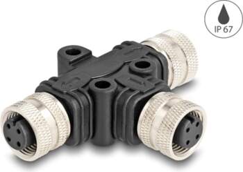 Delock M12 T-Splitter A-coded 4 pin
