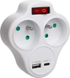 Gniazdko prądowe x2 USB MCE336 typ