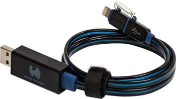 Realpower Datenkabel LED blau micro-USB auf