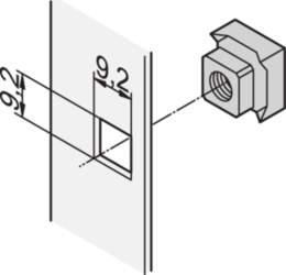 Schroff Grounding Square Nut Kit, M6