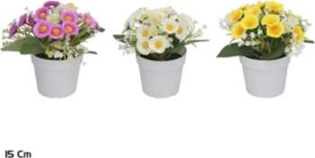 Artificial Daisy Pot 15 cm, 15x15x15