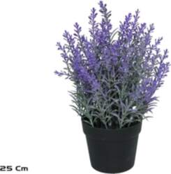 Artificial Lavender Flocked In Pot 25