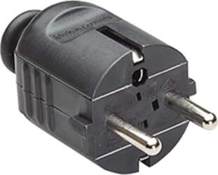 Bachmann earthing contact plug, black unbreakable