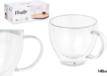 Borosilicate double-wall coffee cup 140 ml