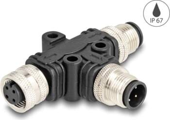 Delock M12 T-Splitter A-coded 4 pin