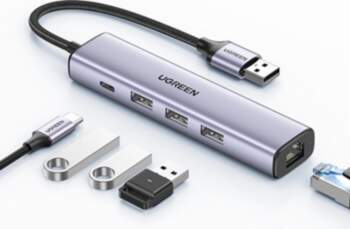 HUB USB Ugreen 1x RJ-45 1x
