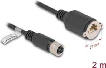 Delock M12 Cable D-coded 4 pin