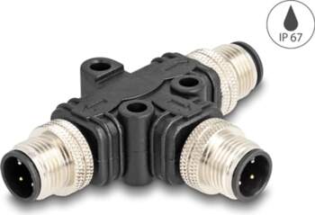 Delock M12 T-Splitter A-coded 4 pin