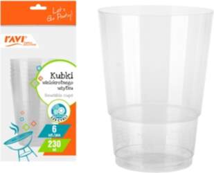 Reusable cups, 230 ml, 6 pcs