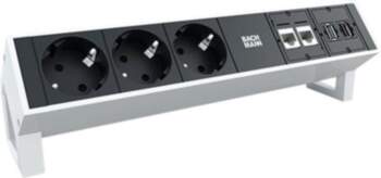 Bachmann socket strip DESK2 3x earthing