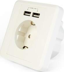 Gembird AC Wall Socket with 2