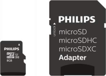 Philips FM08MP45B MicroSDHC Memory Card 8GB