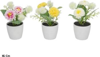 Artificial Marigold Thistle Pot 16 cm
