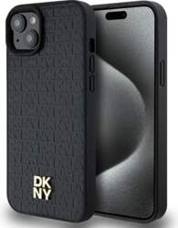 DKNY Leather Monogram Pattern Metal Logo