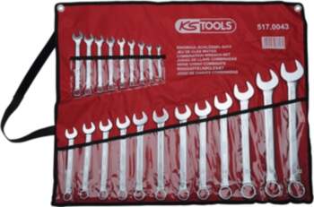 KS Tools Ring Spanner-Set angled 21-pieces