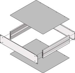 Schroff MultipacPRO Cover Plate, Plain, Depth