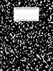 Marbled Composition Notebook: Black Marble Wide