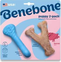 BENEBONE - Puppy 2-Pack Rubber Bone/Wishbone