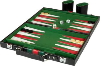 Backgammon in leather case (10416)