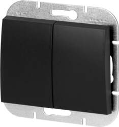 ORNO Flush-mounted two-button switch Onyx, 10A