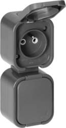 ORNO Surface-mounted double socket 2x2P+E, splash-proof