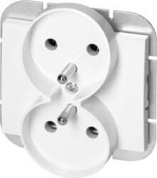 ORNO Flush-mounted double socket 2x2P+E Onyx