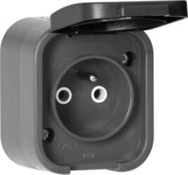 ORNO Surface-mounted single socket 2P+E, splash-proof
