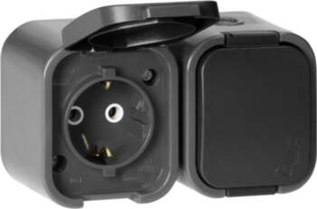 ORNO Surface-mounted double socket 2x2P+E, Schuko