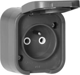 ORNO Surface-mounted single socket 2P+E, splash-proof