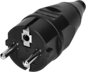 ORNO Workshop plug 2P+E Uni-Schuko, black