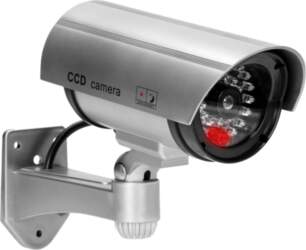 ORNO Dummy security camera, battery-powered, silver