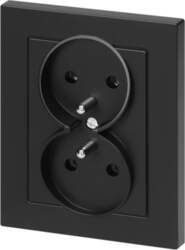 ORNO Flush-mounted double socket 2x2P+E Malta
