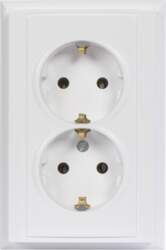 ORNO Flush-mounted double socket 2x2P+E, Schuko