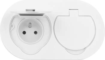 ORNO Hermetic, flush-fitting double socket, oval