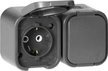 ORNO Surface-mounted double socket 2x2P+E, Schuko