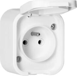 ORNO Surface-mounted single socket 2P+E, splash-proof