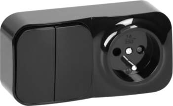 ORNO Surface-mounted two-button switch + Single