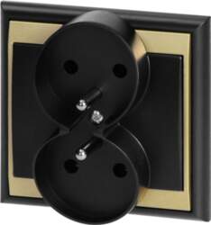 ORNO Flush-mounted double socket 2x2P+E Luna