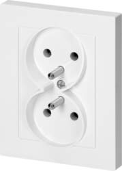 ORNO Flush-mounted double socket 2x2P+E Malta