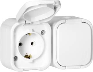 ORNO Surface-mounted double socket 2x2P+E, Schuko