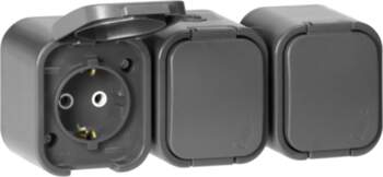 ORNO Surface-mounted triple socket 3x2P+E, Schuko